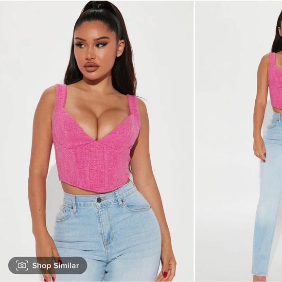Fashiona Nova Pink Corset Top - Picture 2 of 3